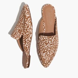 Madewell The Frances Skimmer Mule in Mini Leopard Calf Hair Size 6.5